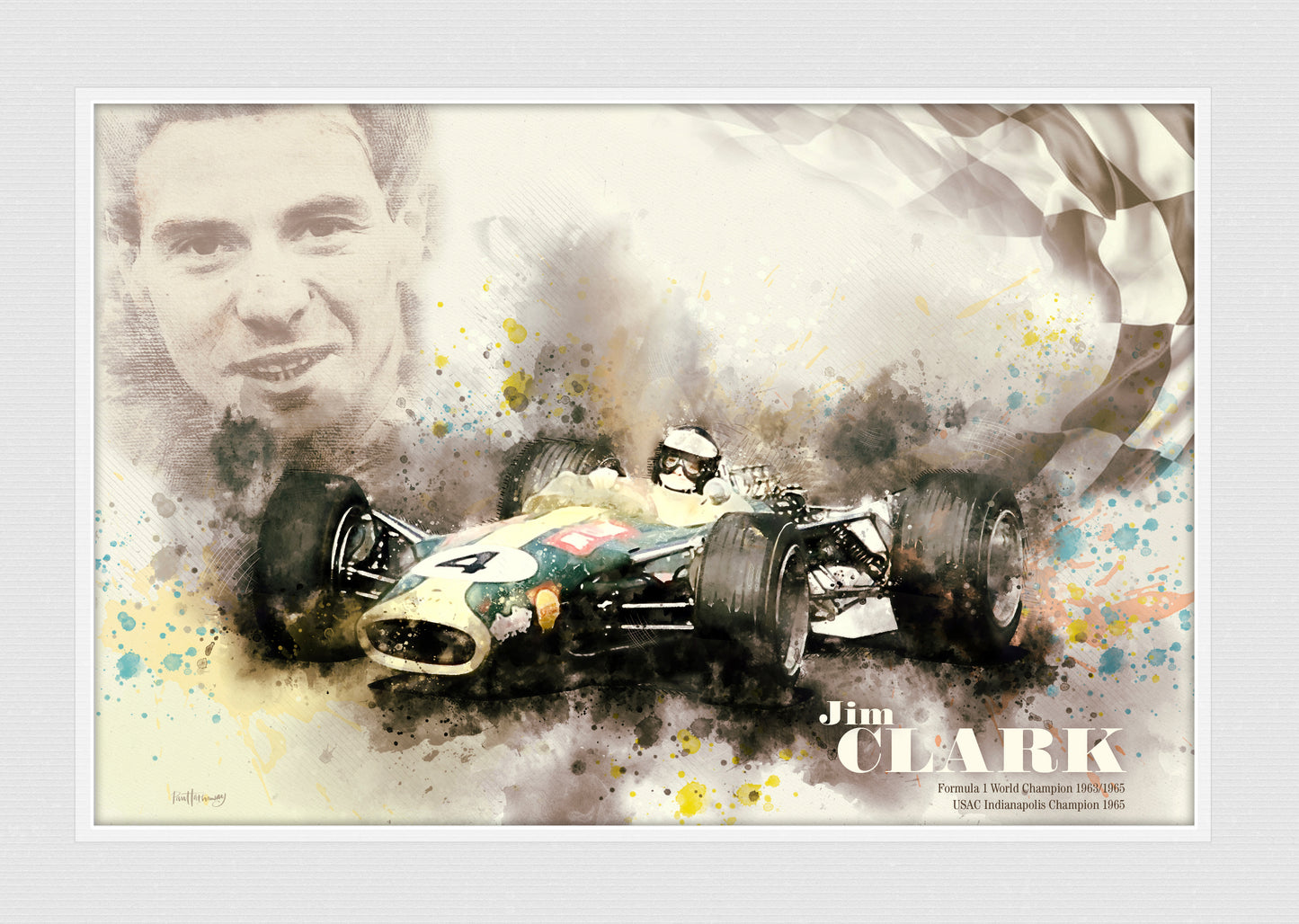 Jim Clark - Motor Racing Art Print - Option 2
