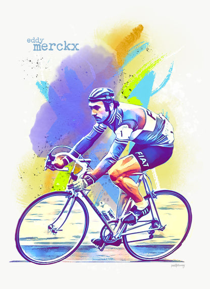 Eddy Merckx - Cycling Art Print - Option 1