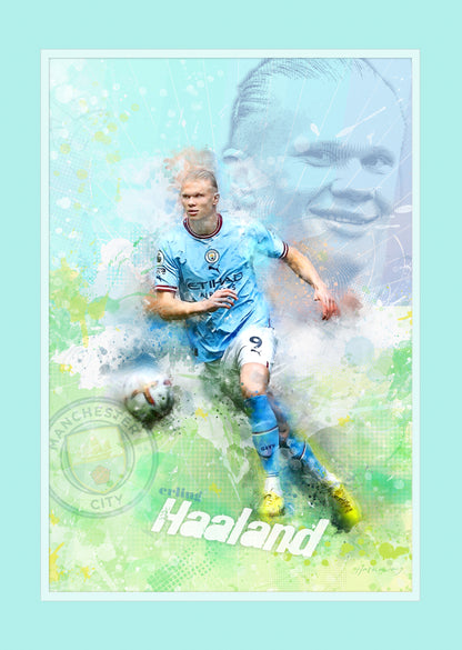 Erling Haaland, Manchester City - Football Art Print