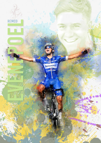 Remco Evenepoel - Cycling Art Print - Option 1
