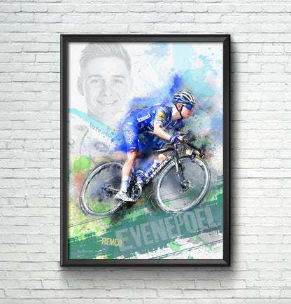 Remco Evenepoel - Cycling Art Print - Option 2