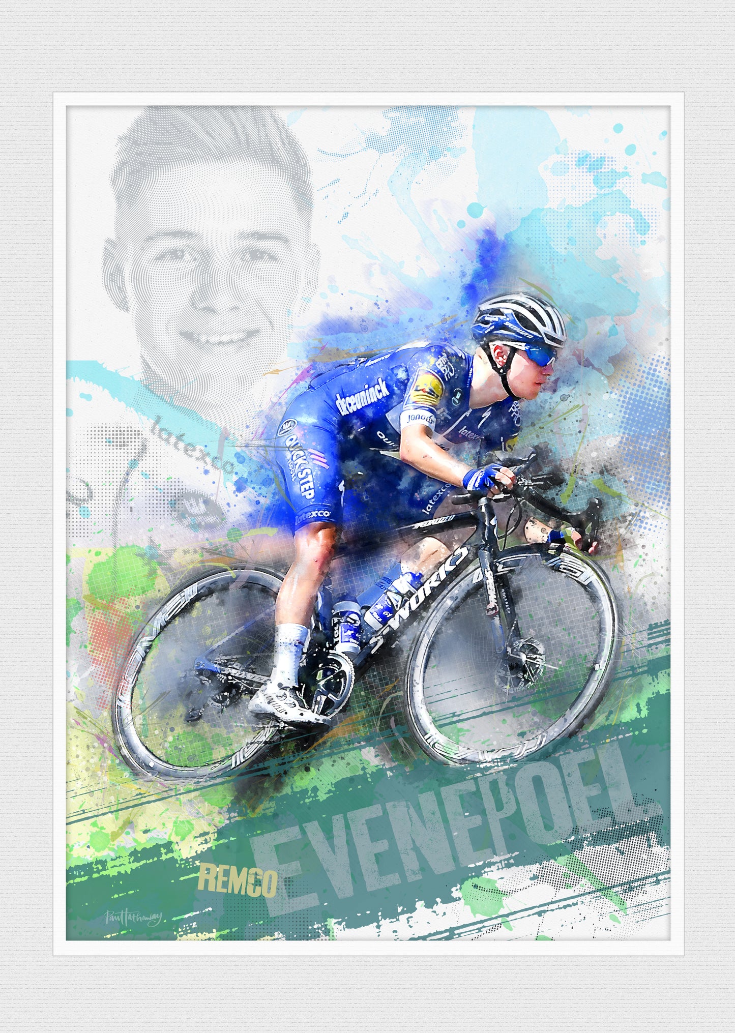 Remco Evenepoel - Cycling Art Print - Option 2