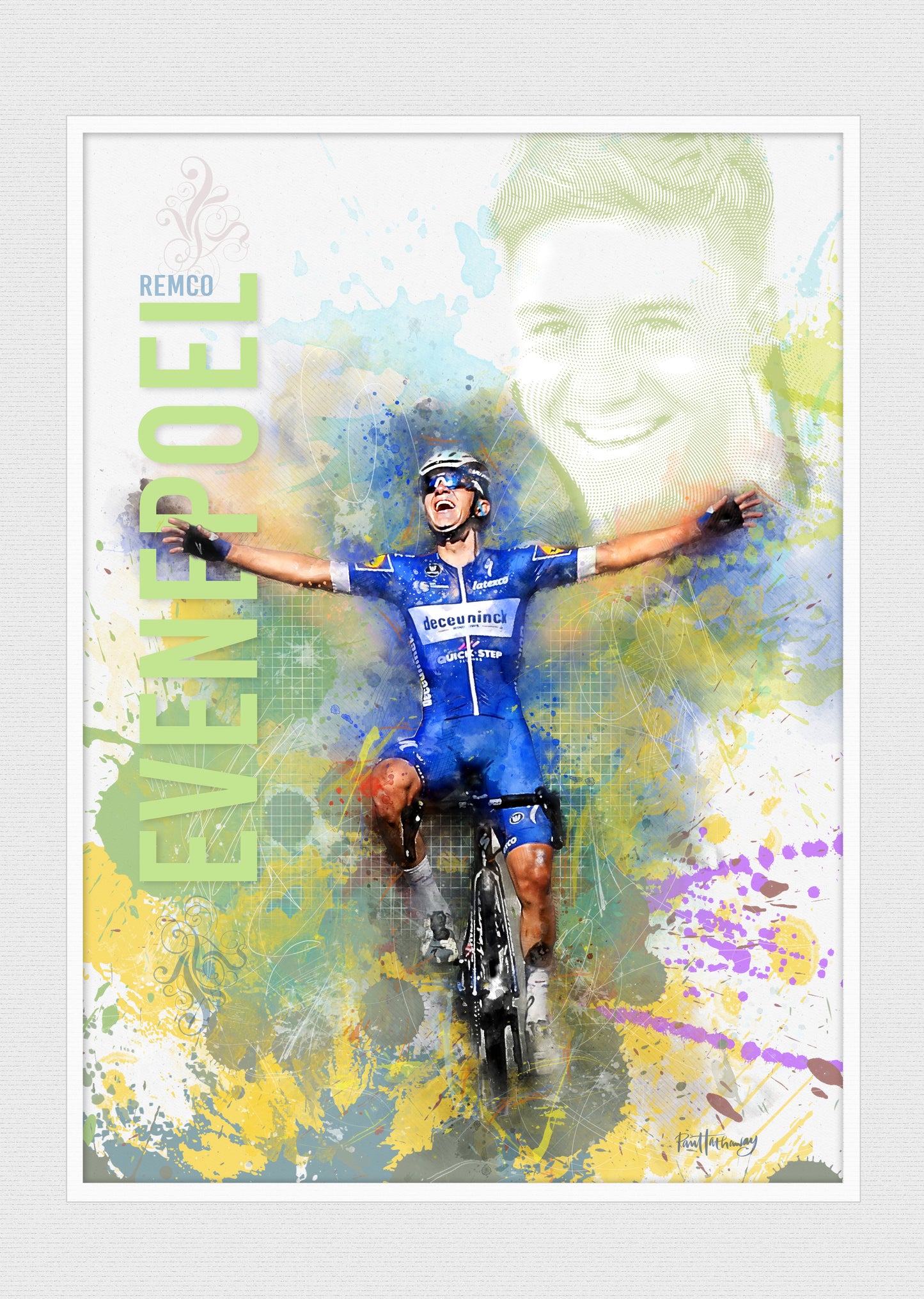 Remco Evenepoel - Cycling Art Print - Option 1