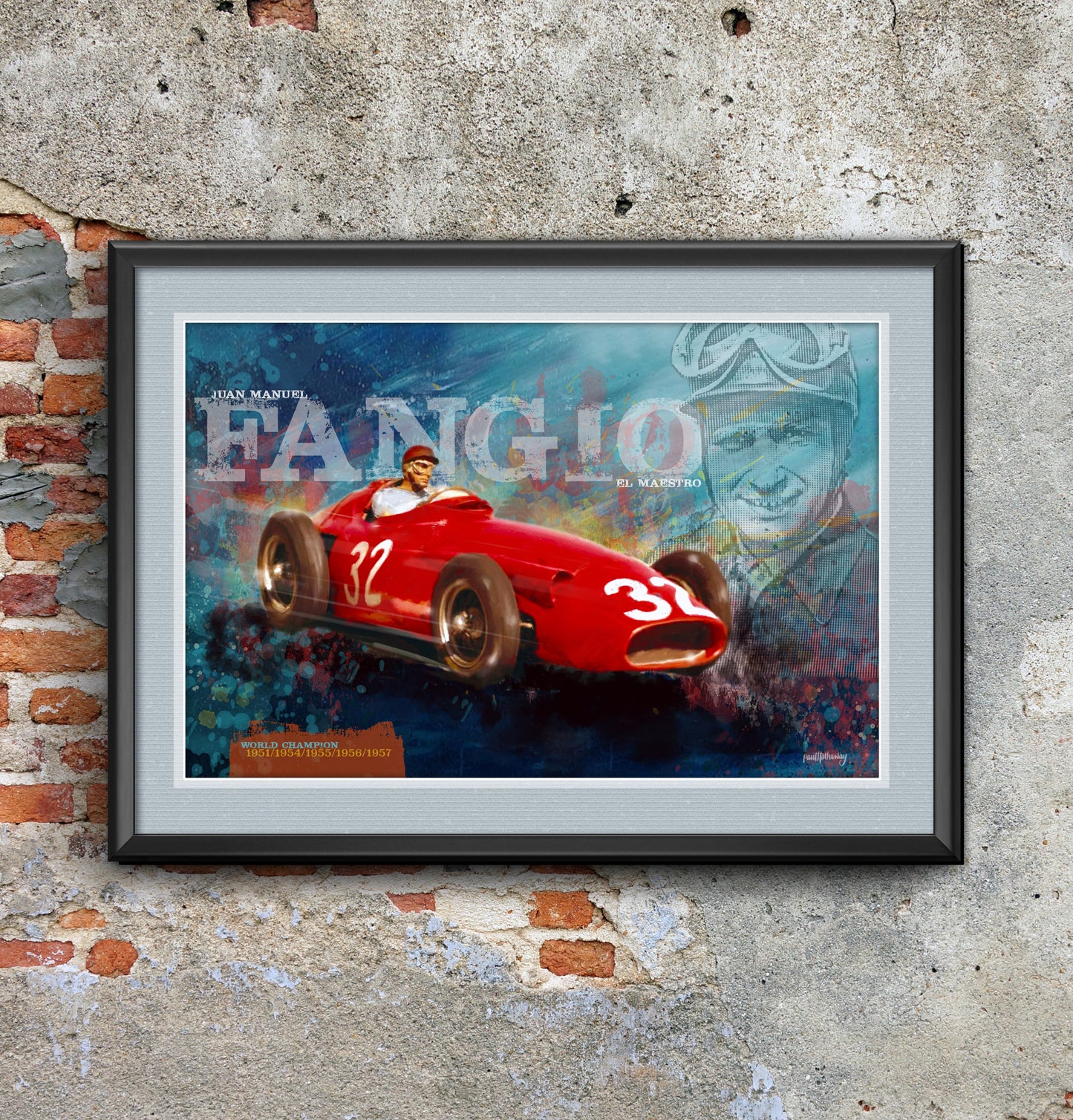 fangio formula 1 art print