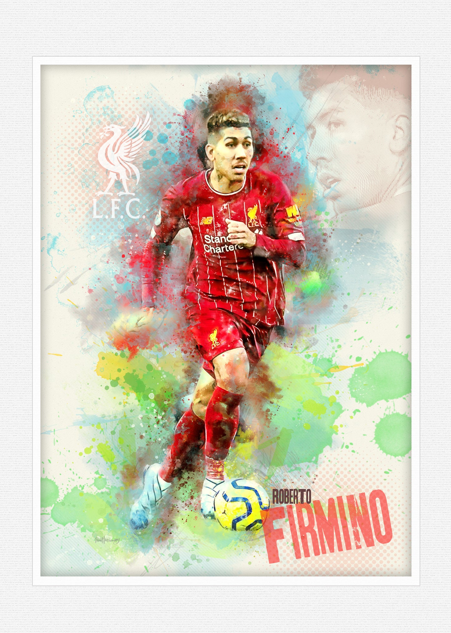 Roberto Firmino, Liverpool FC - Football Art Print