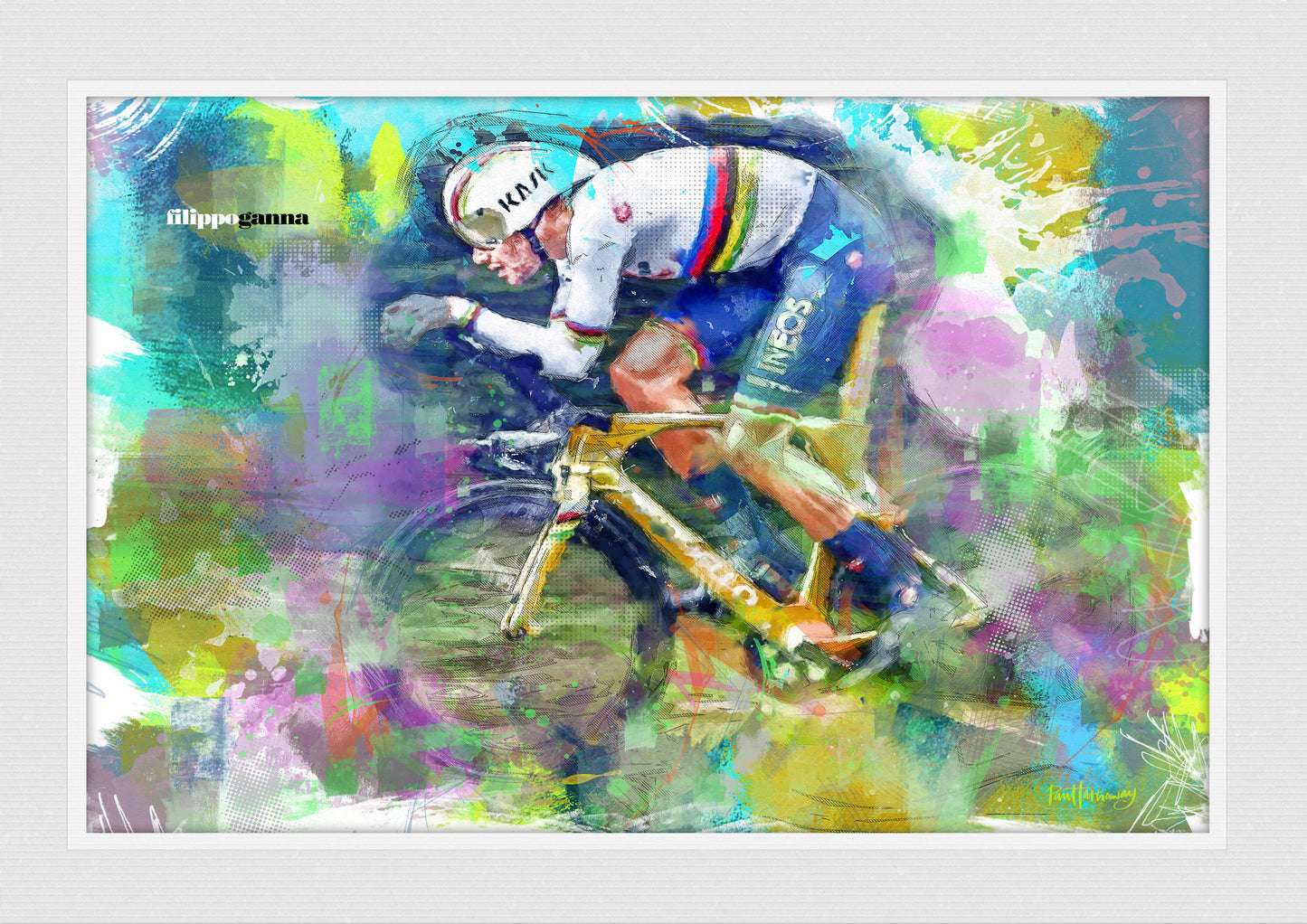 Filippo Ganna - Cycling Art Print - Option 1