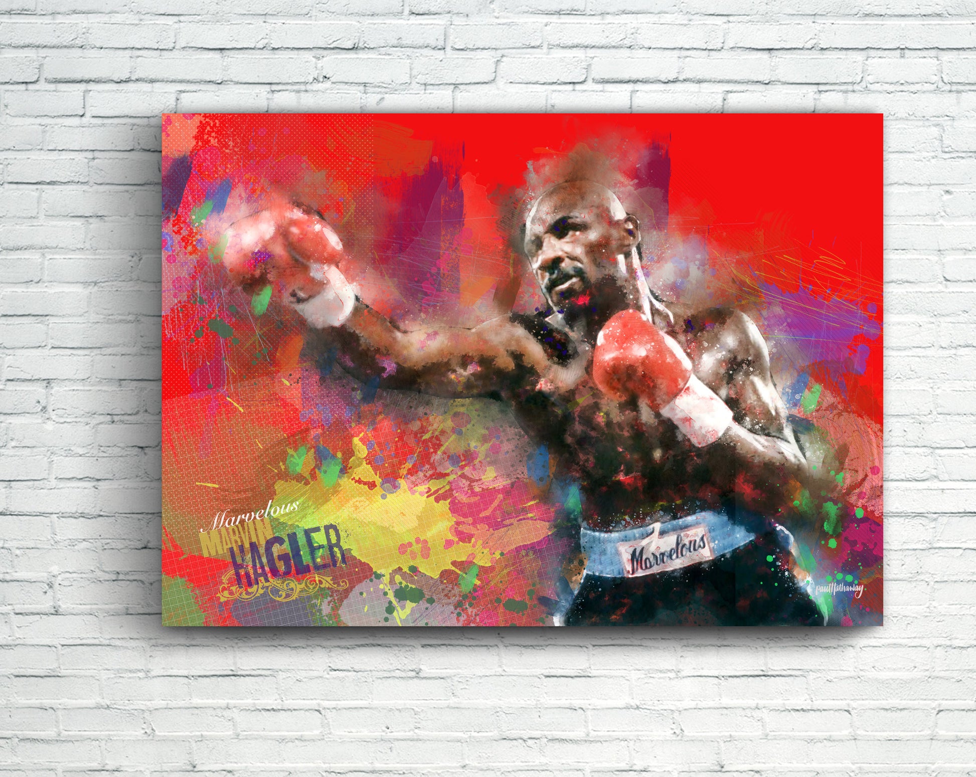 Marvin Hagler boxing art poster