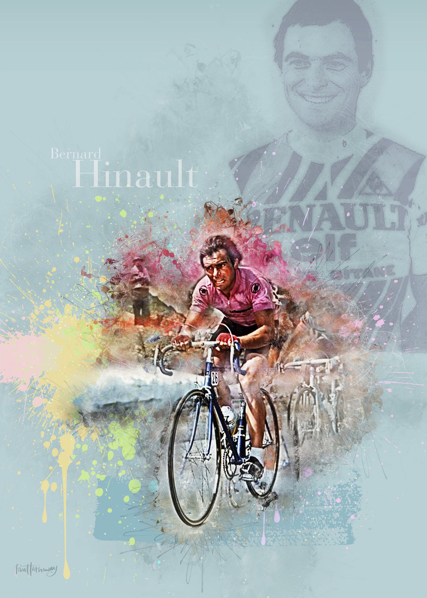 Bernard Hinault - Cycling Art Print - Option 2