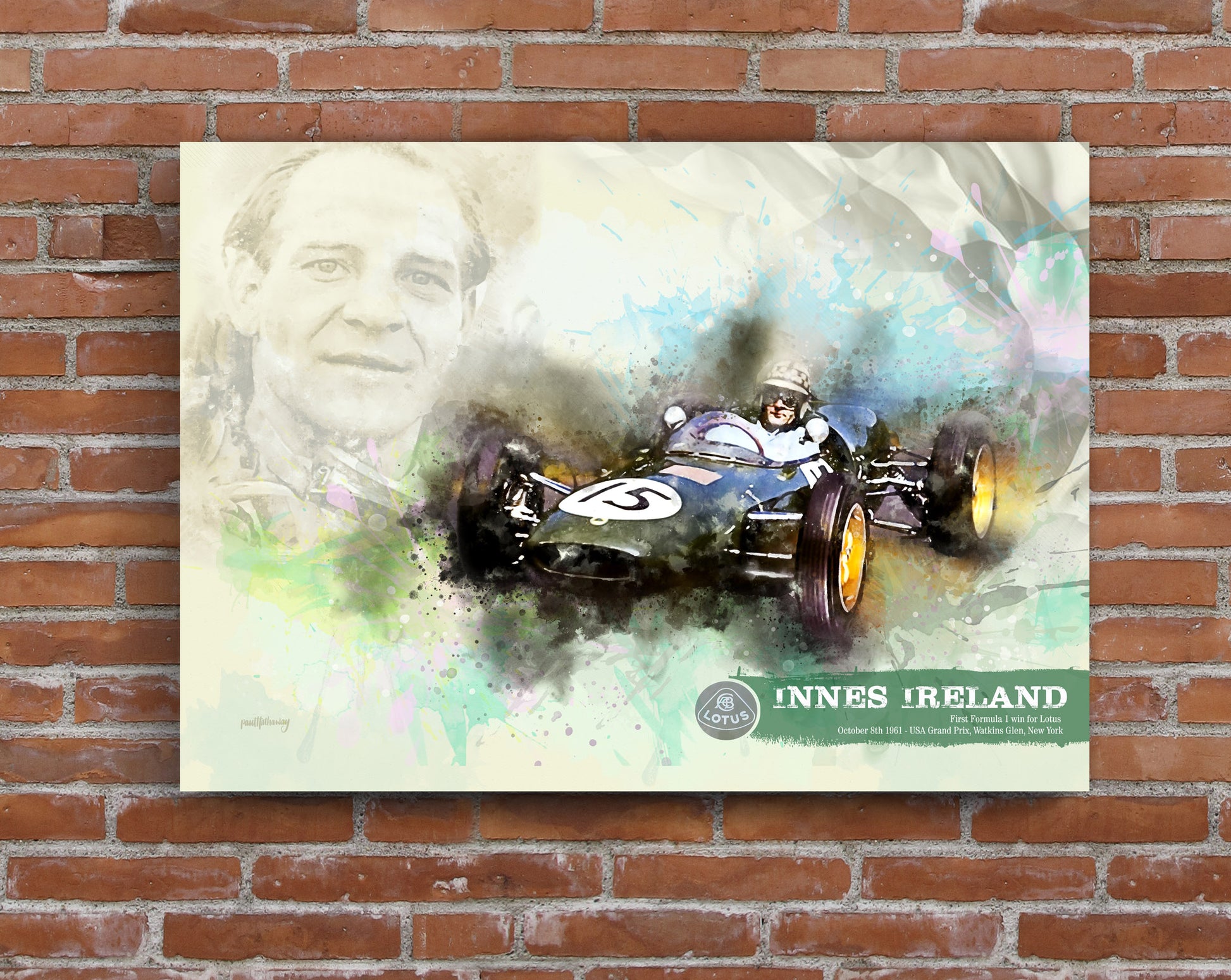 innes ireland, lotus, poster