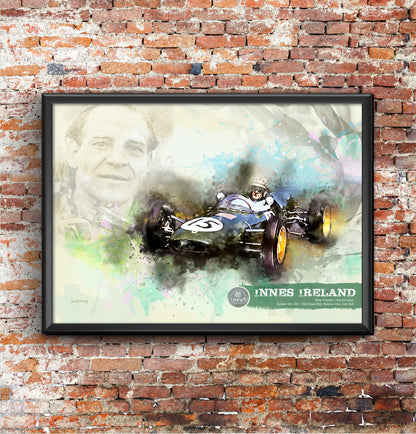 Innes Ireland - Motor Racing Art Print