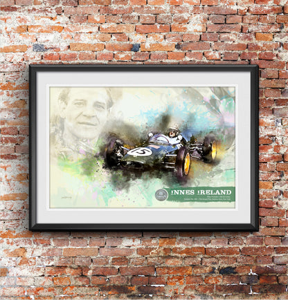 Innes Ireland - Motor Racing Art Print