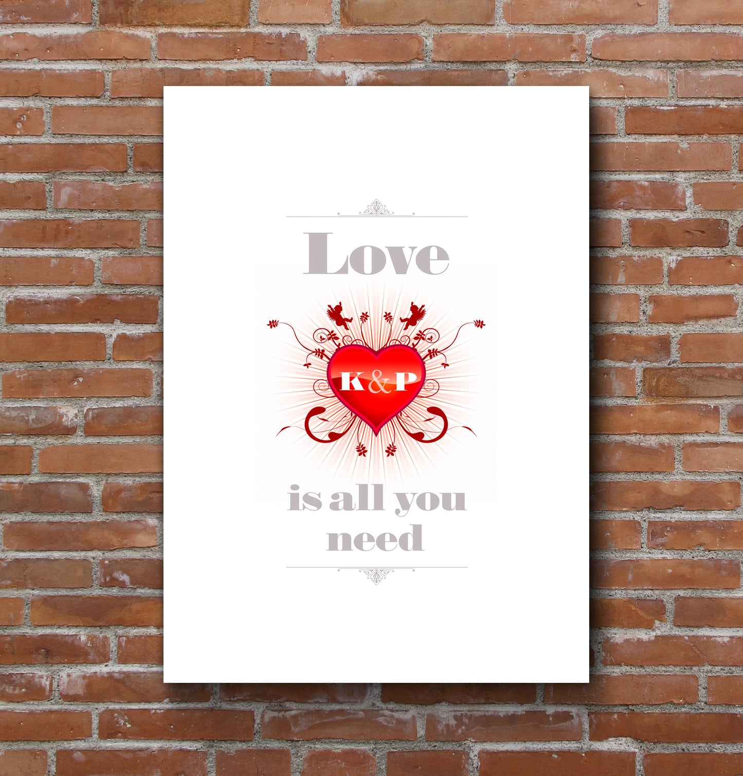 Love is all you need - Personalised Wall Art Print
