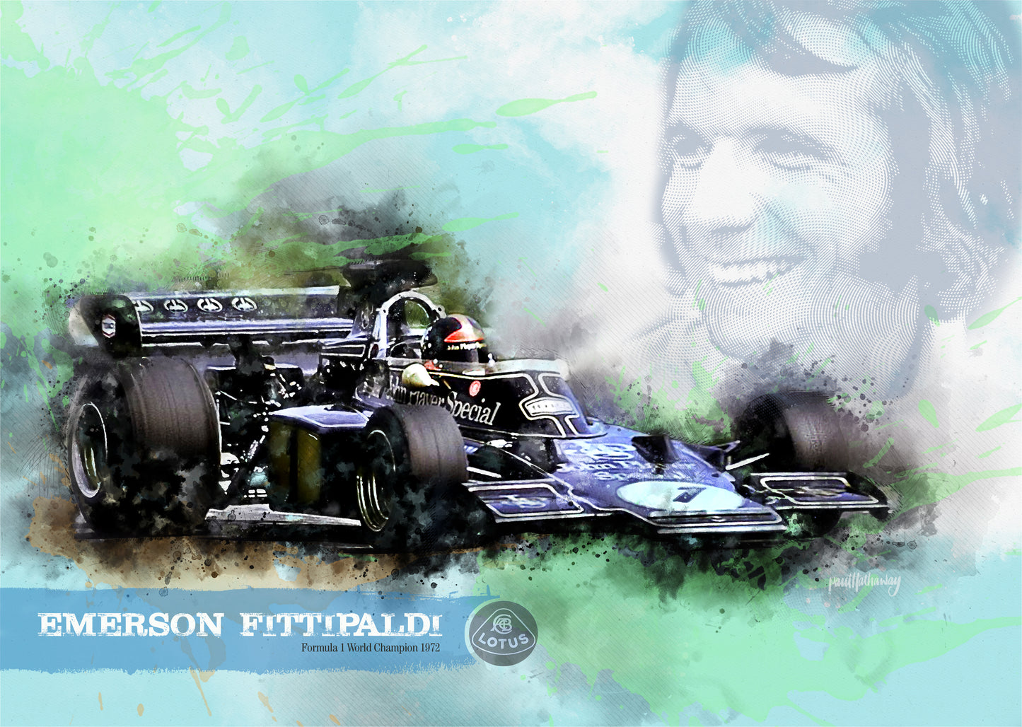 emerson fittipaldi, formula 1, lotus poster