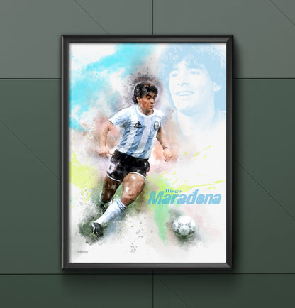 Diego Maradona - Football Art Print