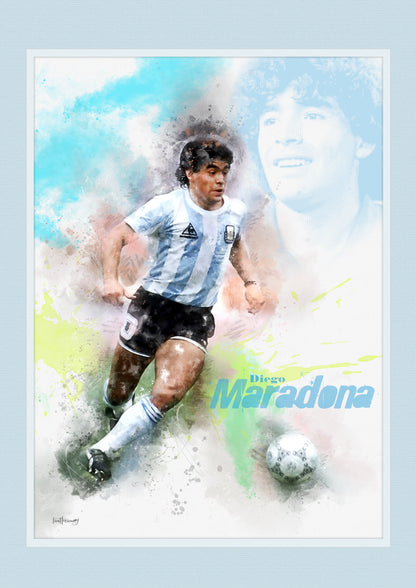 Diego Maradona - Football Art Print