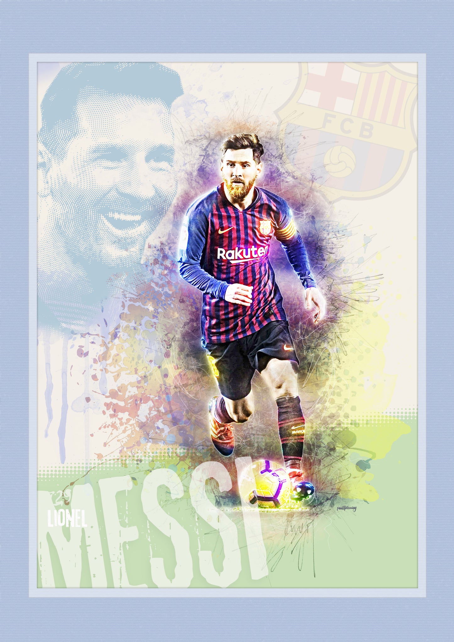 Lionel Messi - Football Art Print