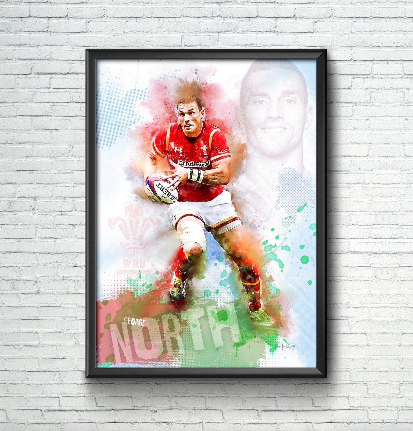 George North - Welsh Rugby Art Print