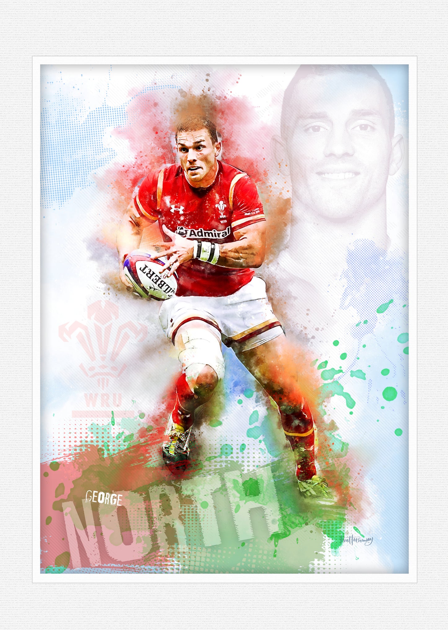 George North - Welsh Rugby Art Print