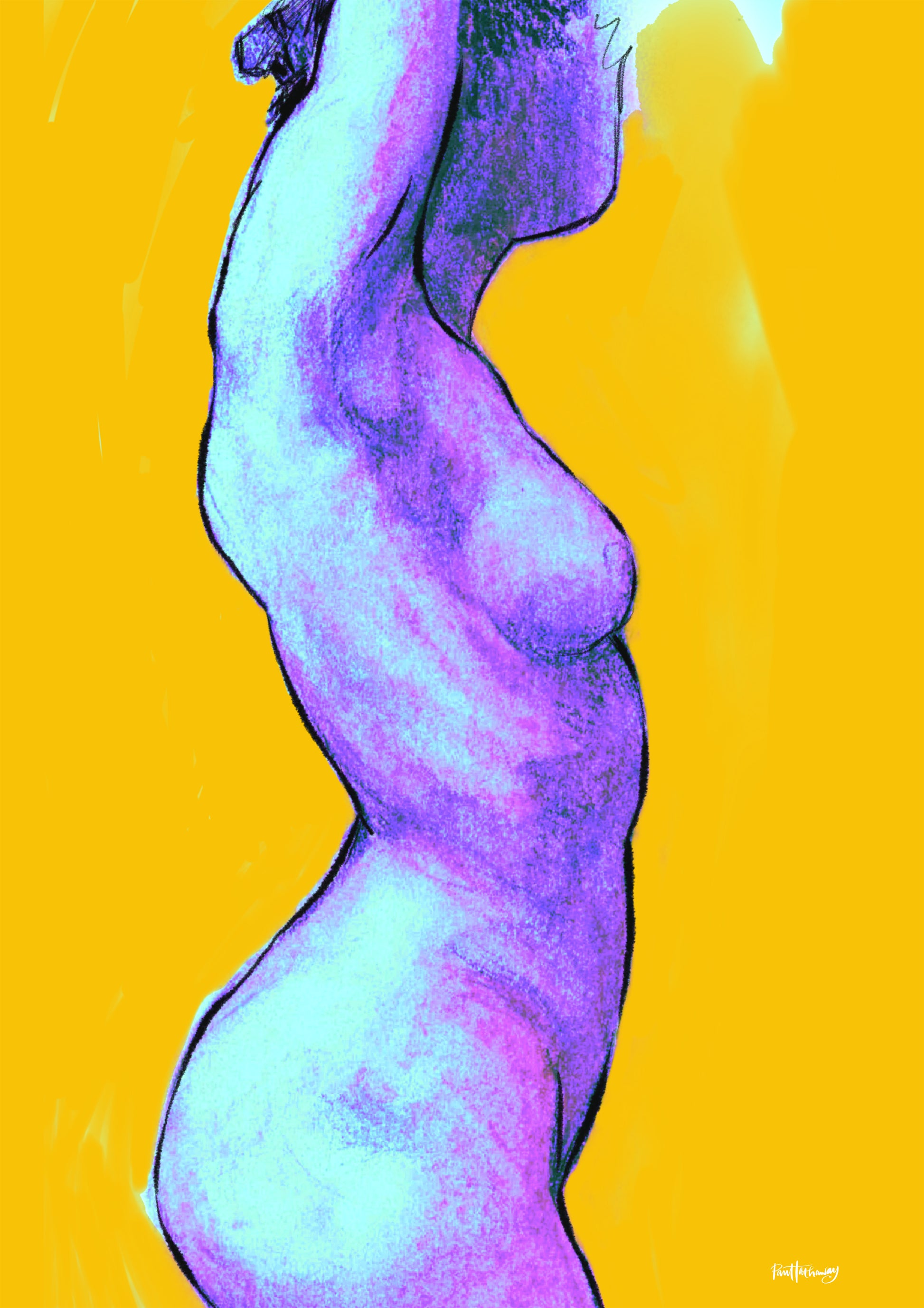 nude figure painting, modern art print