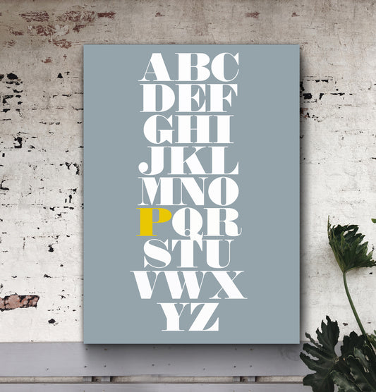 personalised alphabet wall art print