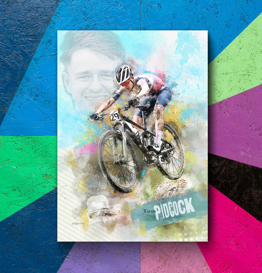 tom pidcock cycling poster