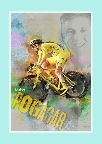 Tadej Pogacar - Cycling Art Print - Option 1