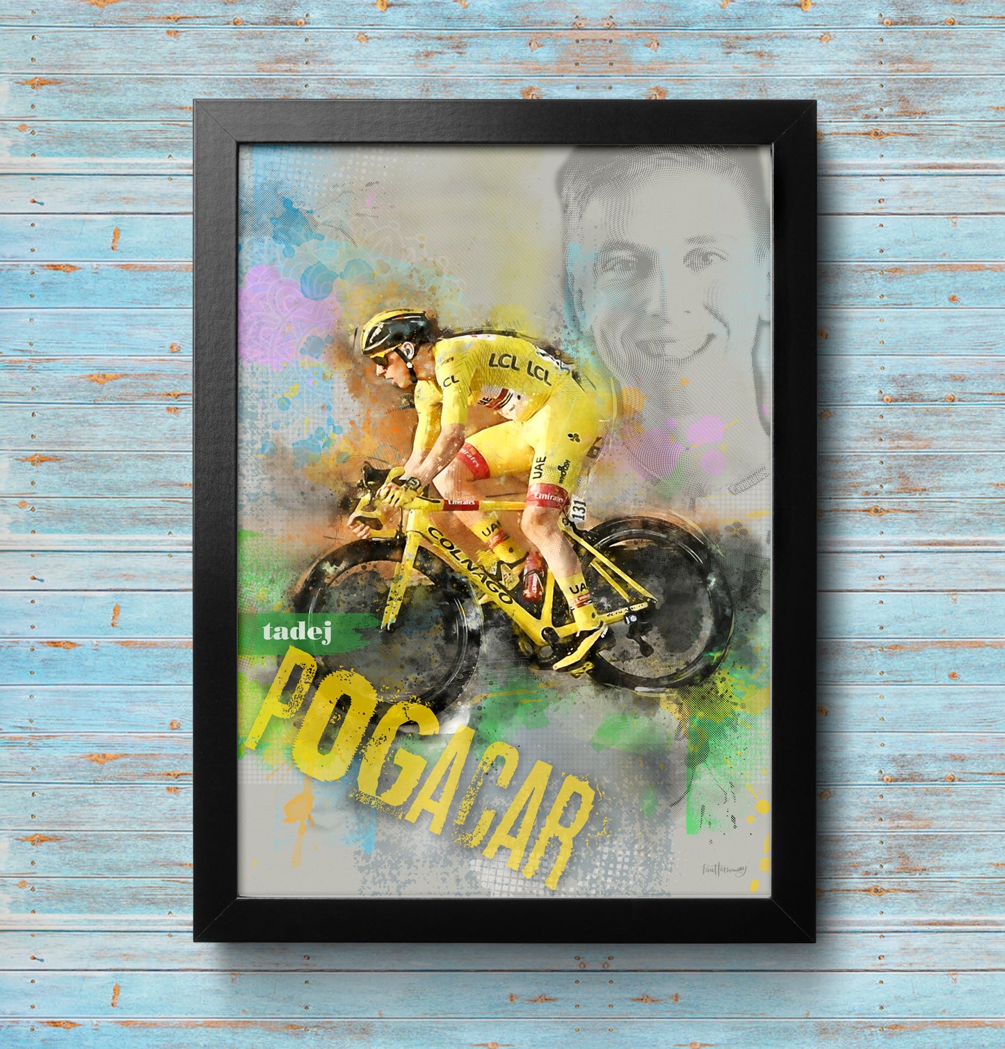 Tadej Pogacar - Cycling Art Print - Option 1