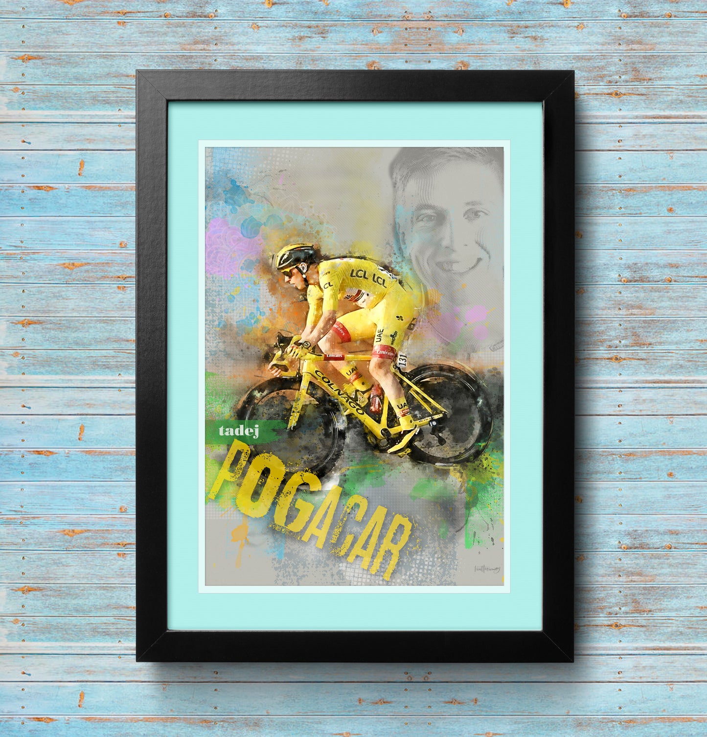 tadej pogacar cycling poster print