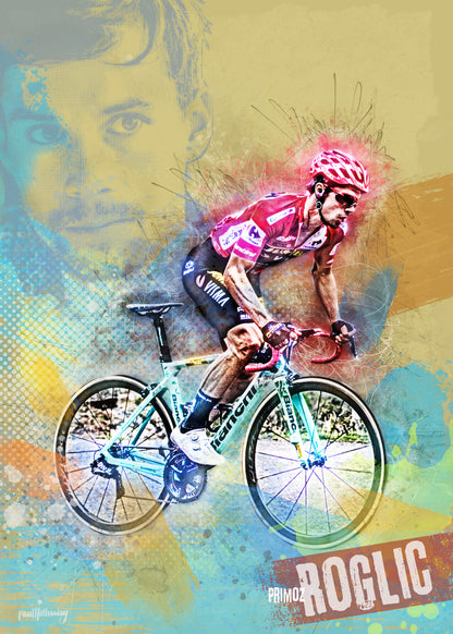Primoz Roglic Cycling Art Print Option – Arty Print Creations