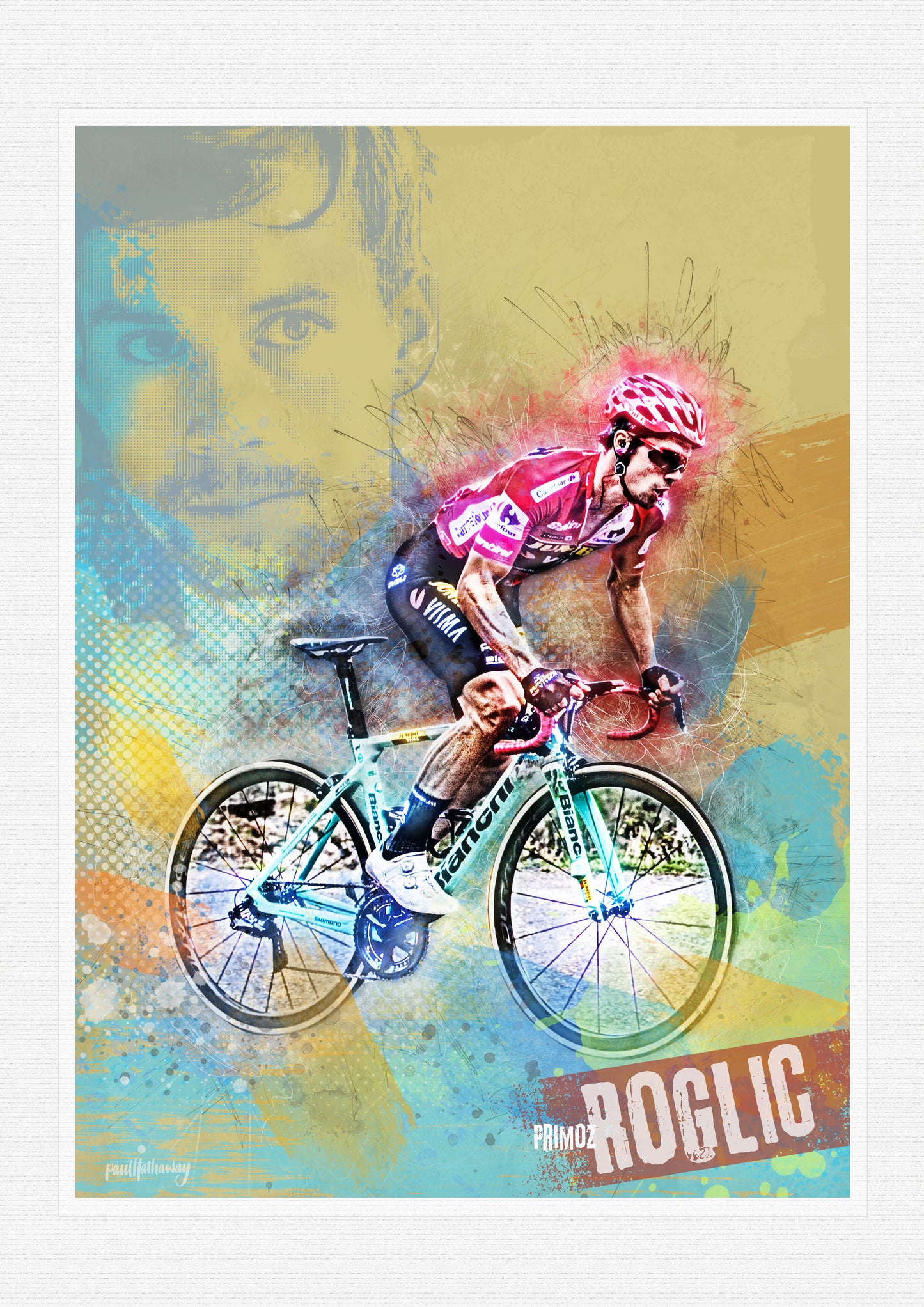 Primoz Roglic - Cycling Art Print - Option 1