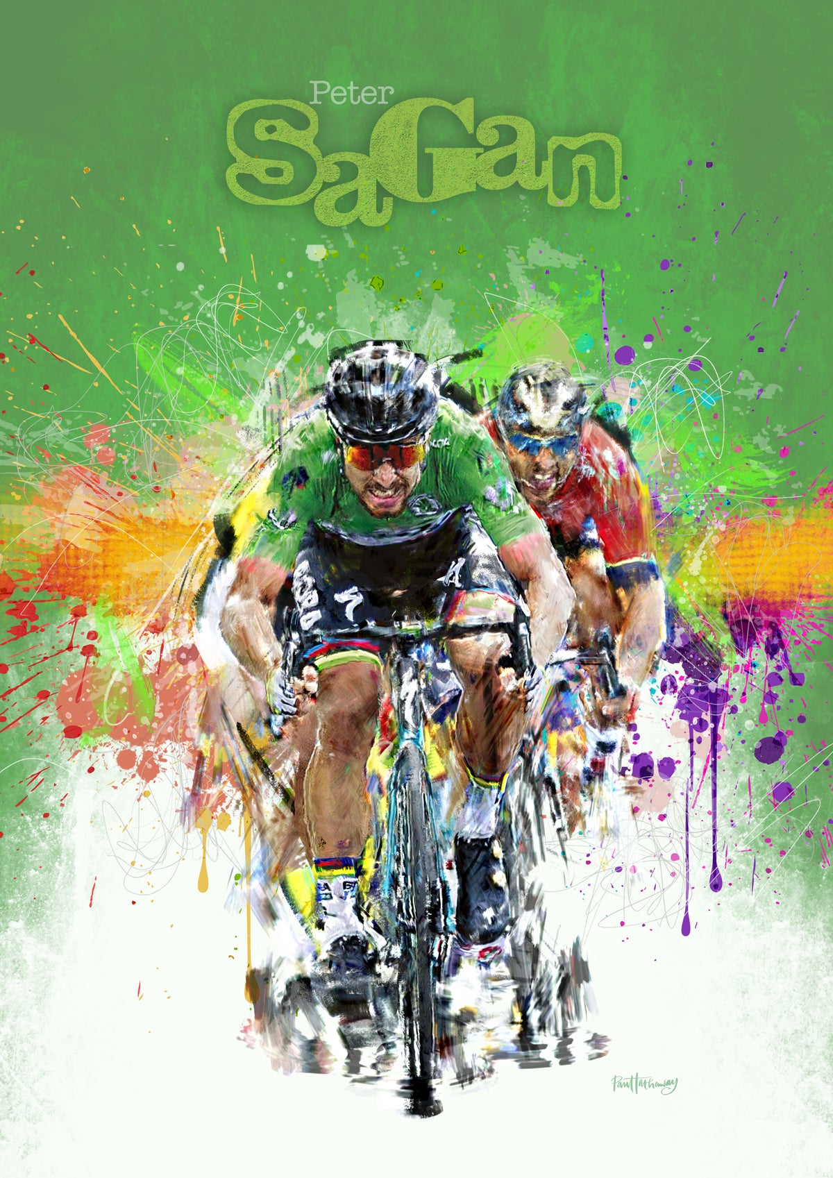 sagan rennrad Peter - Radsport Kunstdruck GREASE Gray Fox Action - Größe:M-EU/USA
