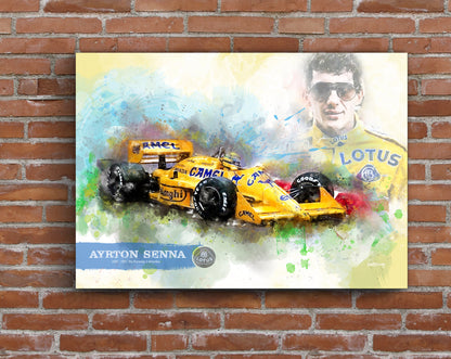 ayrton senna lotus poster