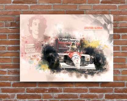 ayrton senna canvas art print, formula 1