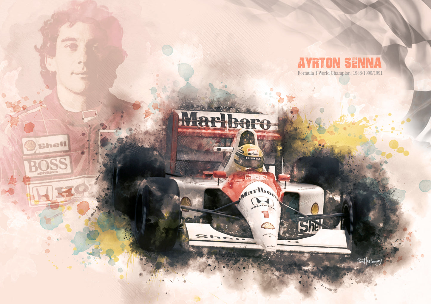 ayrton senna formula 1 poster