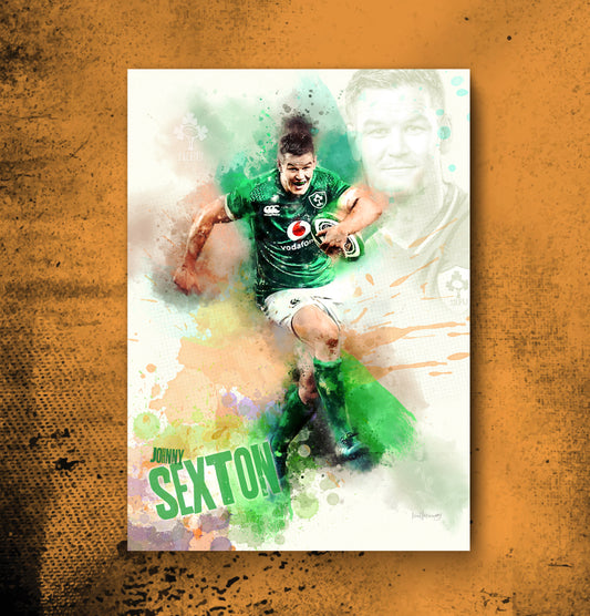 johnny sexton, irish rugby poster