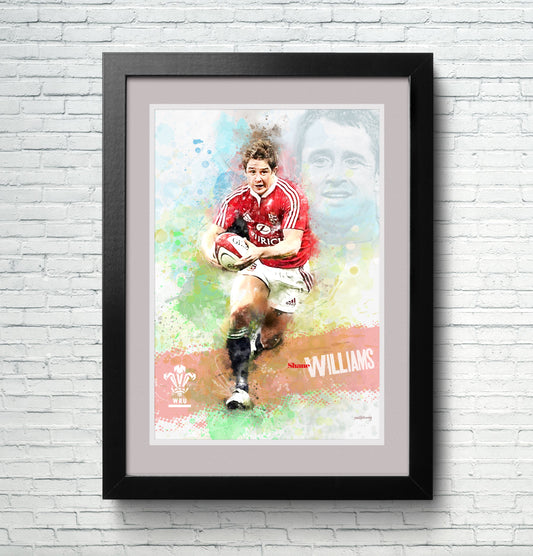 shane williams rugby art poster