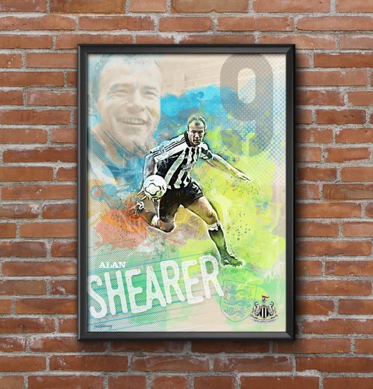 Alan Shearer, Newcastle United - Football Art Print
