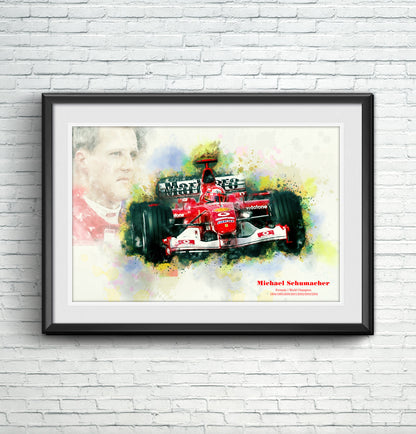 Michael Schumacher - Motor Racing Art Print