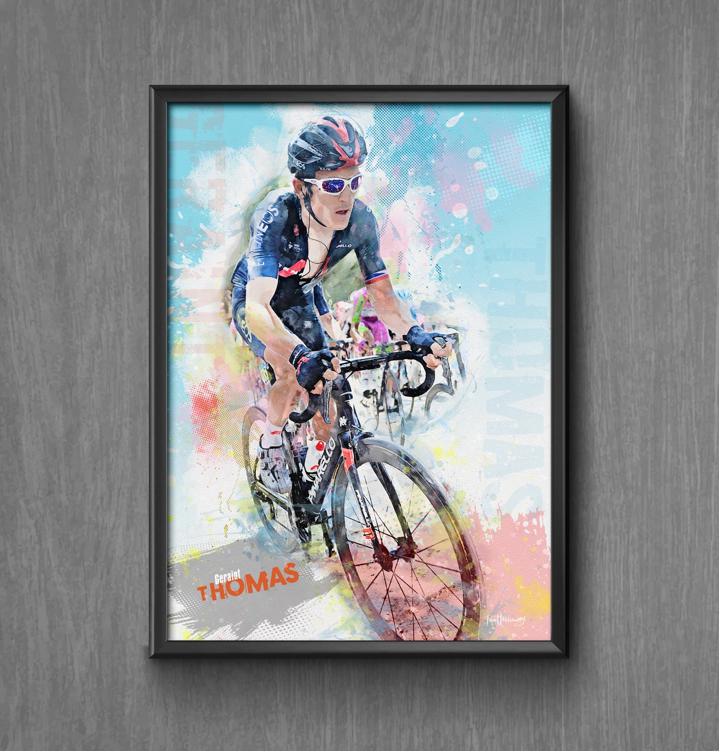 Geraint Thomas - Cycling Art Print - Option 3