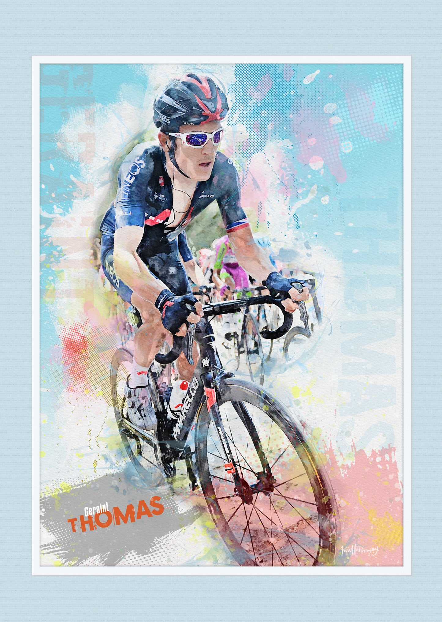Geraint Thomas - Cycling Art Print - Option 3