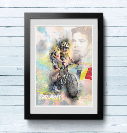 wout van aert cycling poster