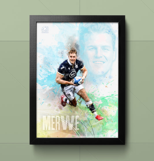 Duhan van der Merwe - Scotland Rugby Art Print