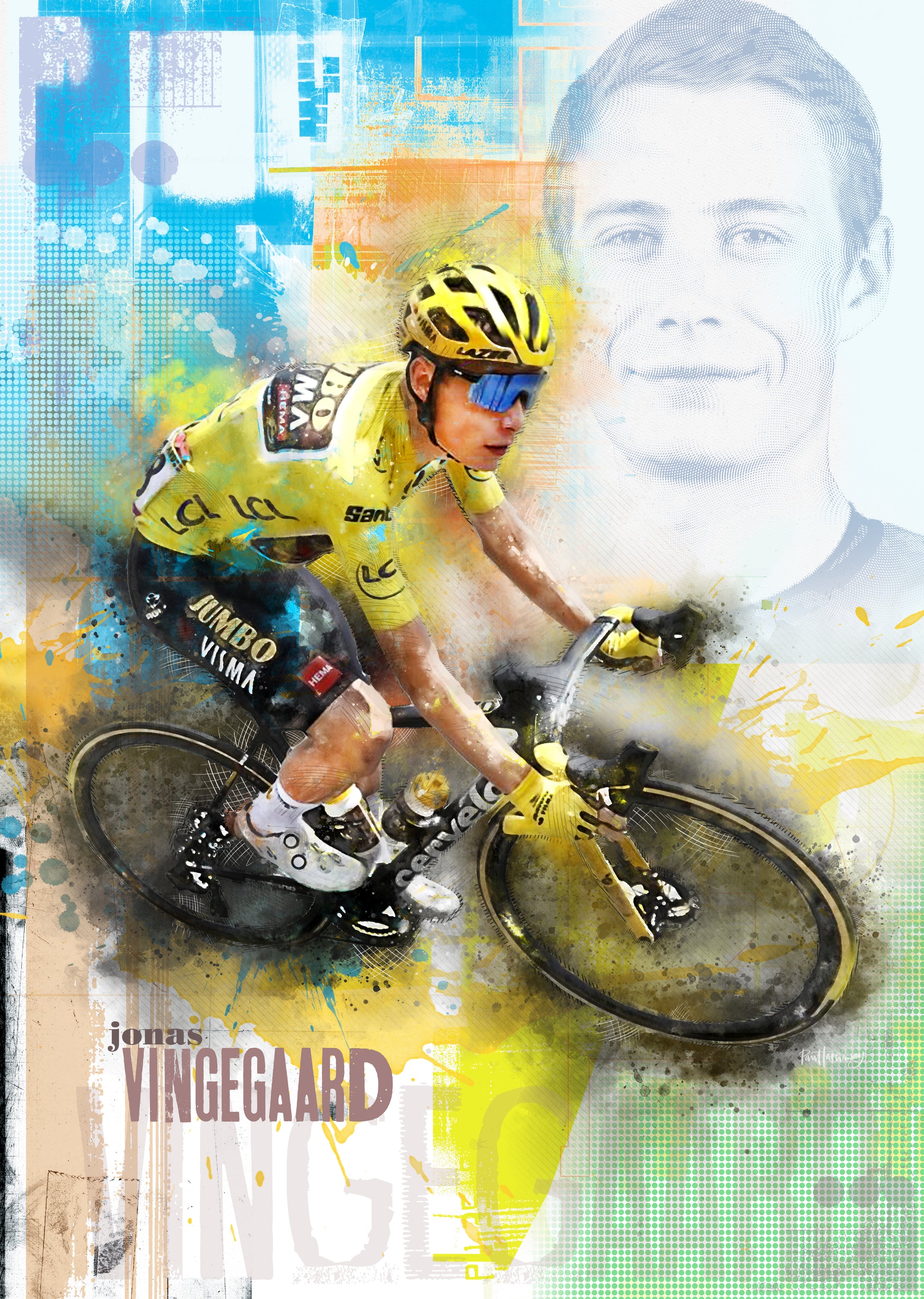 jonas vingegaard tour de france poster