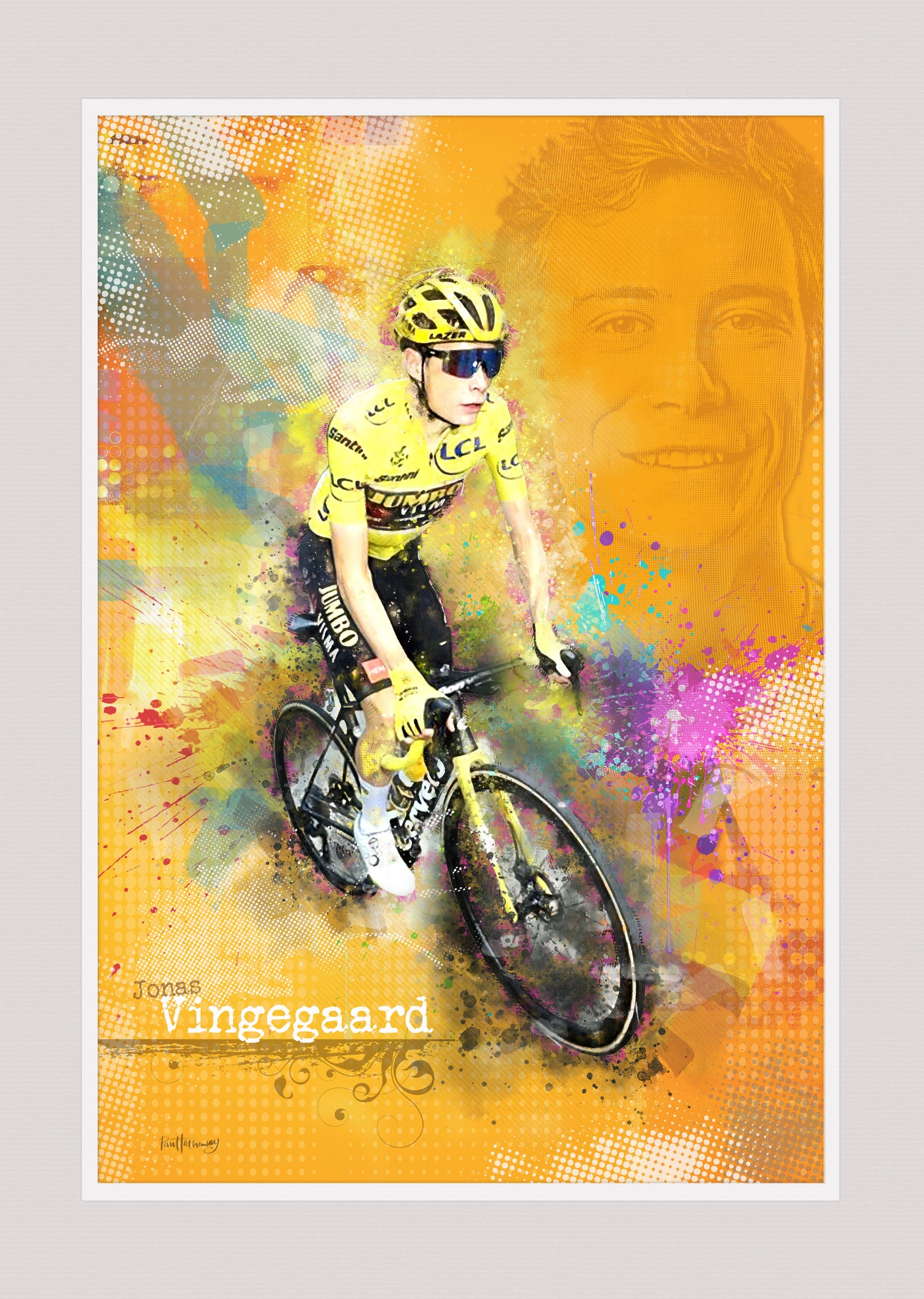Jonas Vingegaard - Cycling Art Print - Option 2
