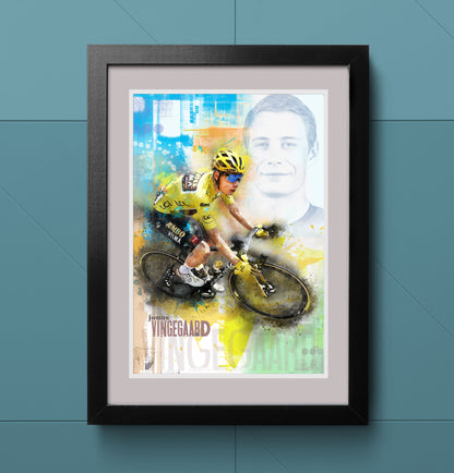 Jonas Vingegaard - Cycling Art Print - Option 3