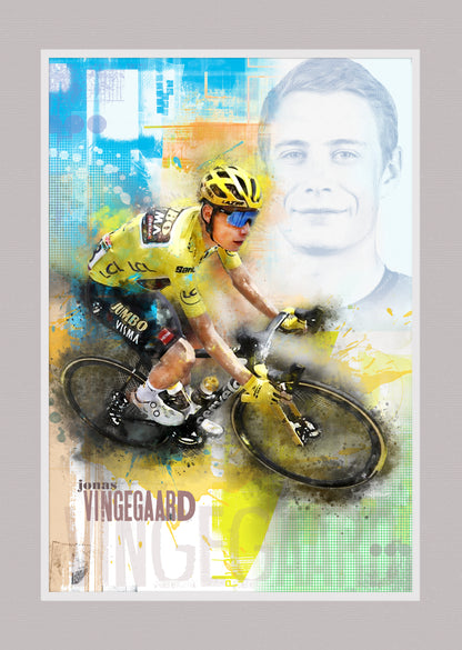 Jonas Vingegaard - Cycling Art Print - Option 3