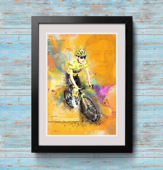 Jonas Vingegaard - Cycling Art Print - Option 2