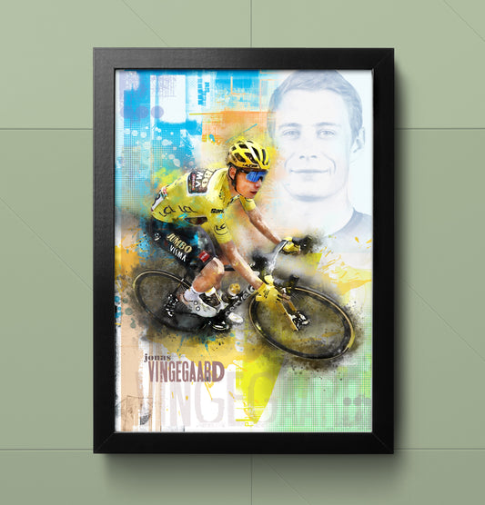 Jonas Vingegaard - Cycling Art Print - Option 3