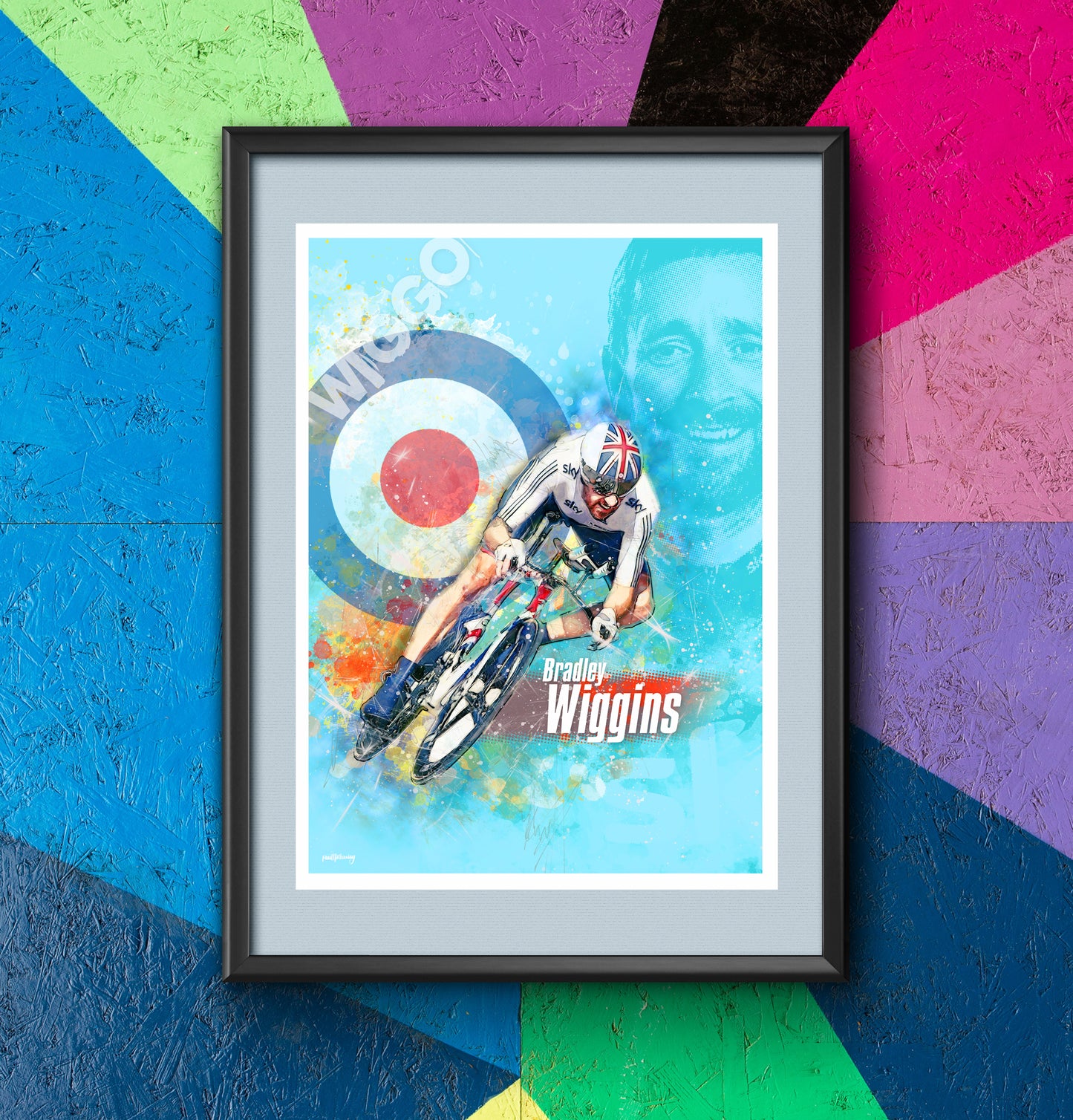 Bradley Wiggins - Cycling Art Print - Option 1