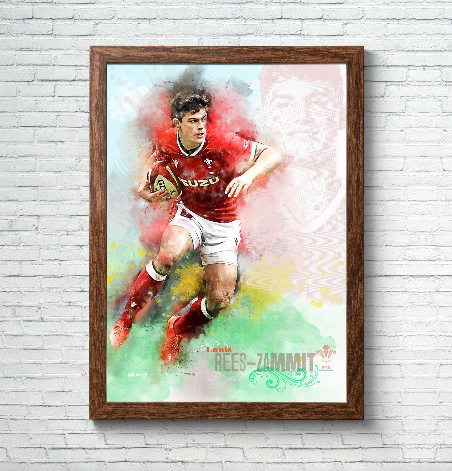 Louis Rees-Zammit - Welsh Rugby Art Print